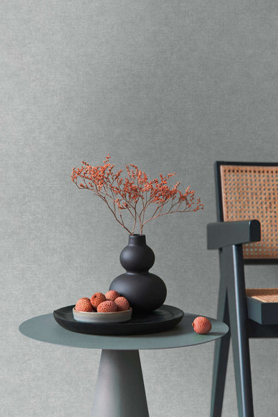 Plain wallpapers with textile look - dark grey, 1404613 AS Creation