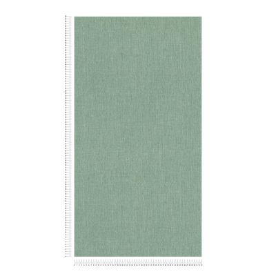 Plain wallpapers with textile look - green, 1406347 AS Creation