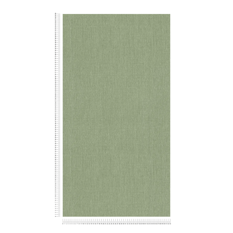Yksivärinen tapetti tekstiililook - vihreä, 1406351 AS Creation