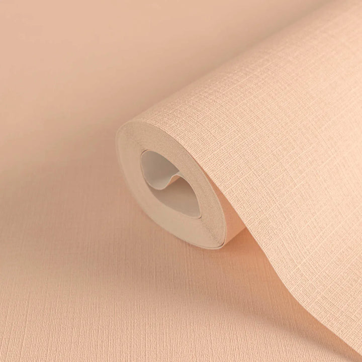 Vienkrāsainas tapetes ar tekstilmateriālu izskatu rozā krāsā - 1373506 AS Creation