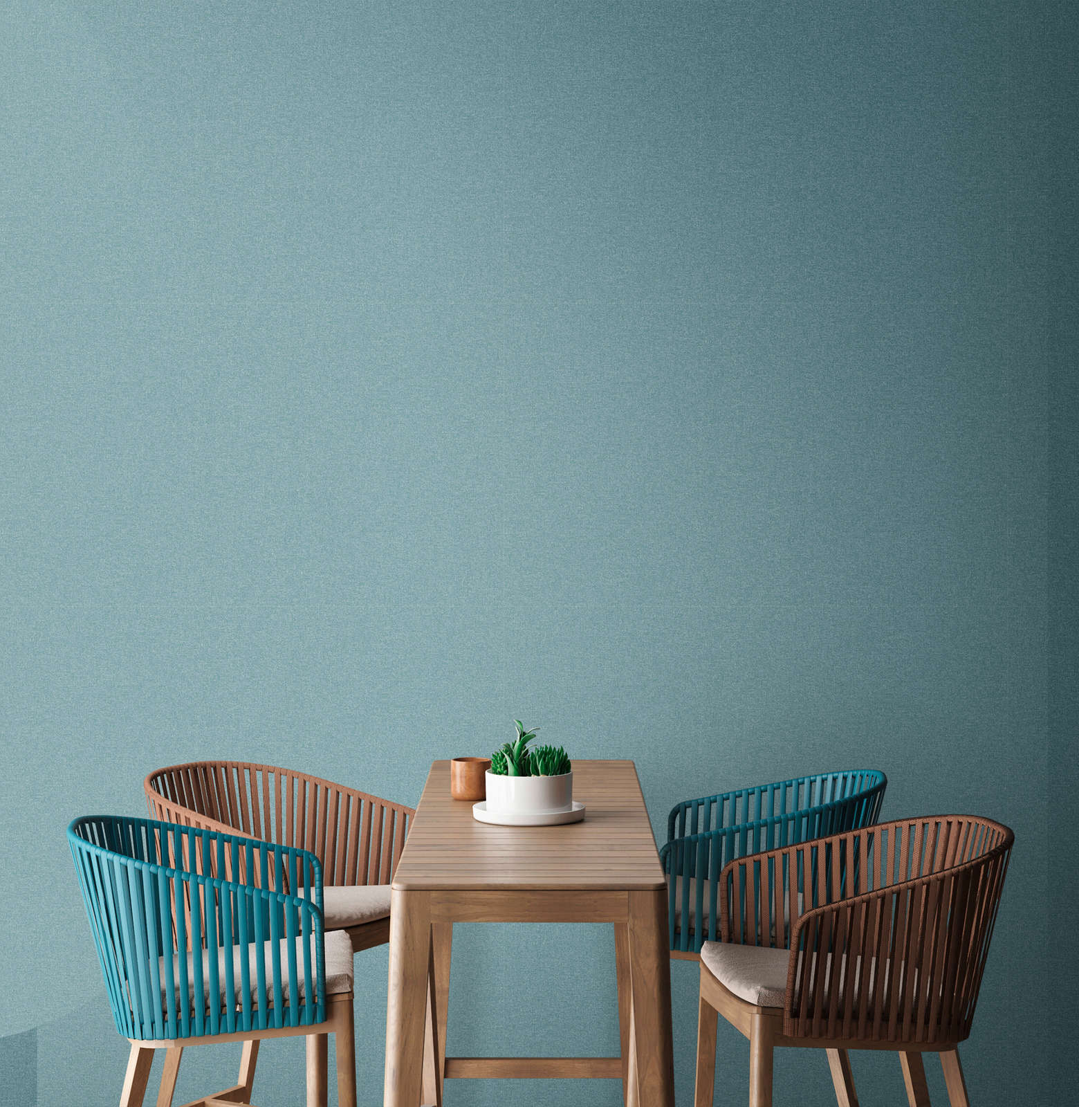 Vienkrāsainas tapetes ar teksturētu virsmu, zilos toņos - 1375751 AS Creation