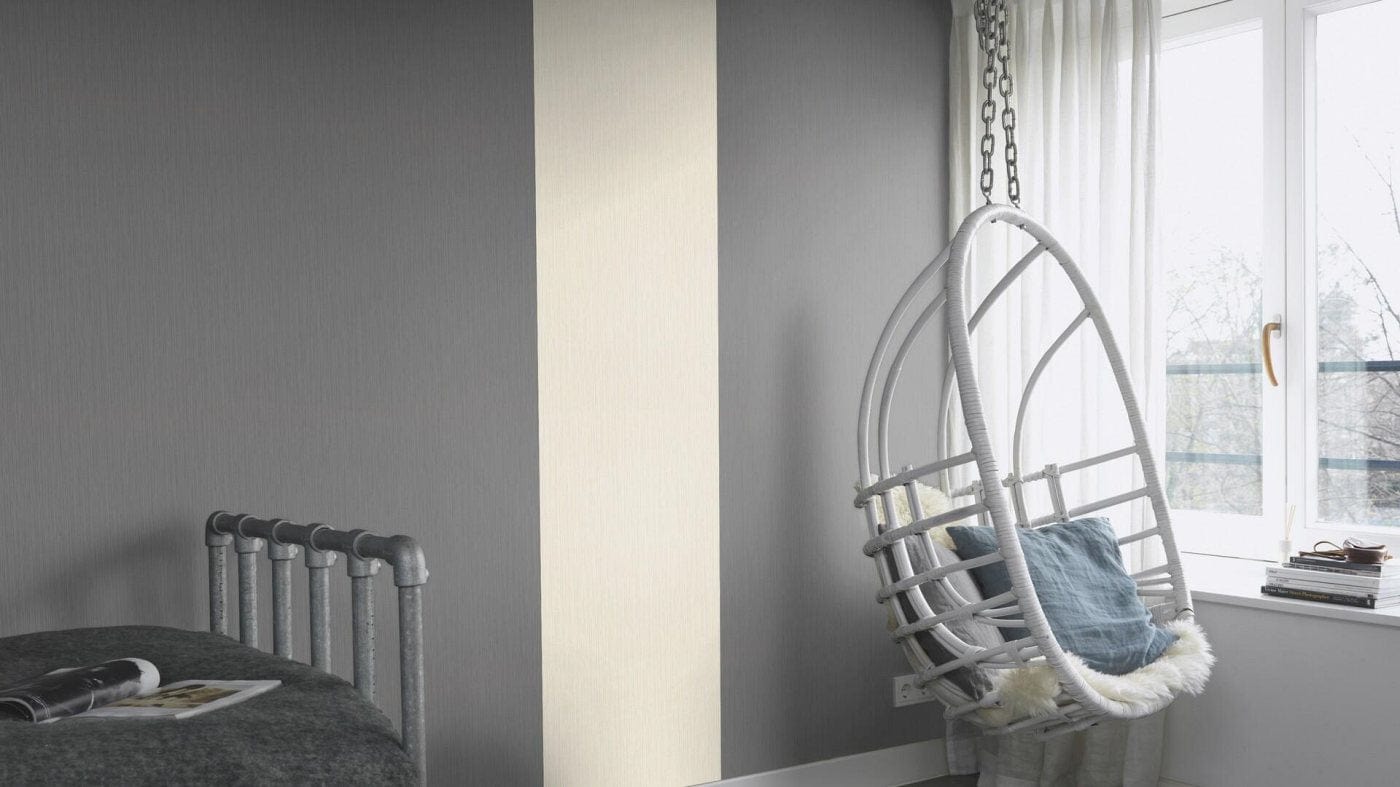 Vienkrāsainas tapetes ar vertikālo tekstūru: tumši pelēkā, 537697 RASCH