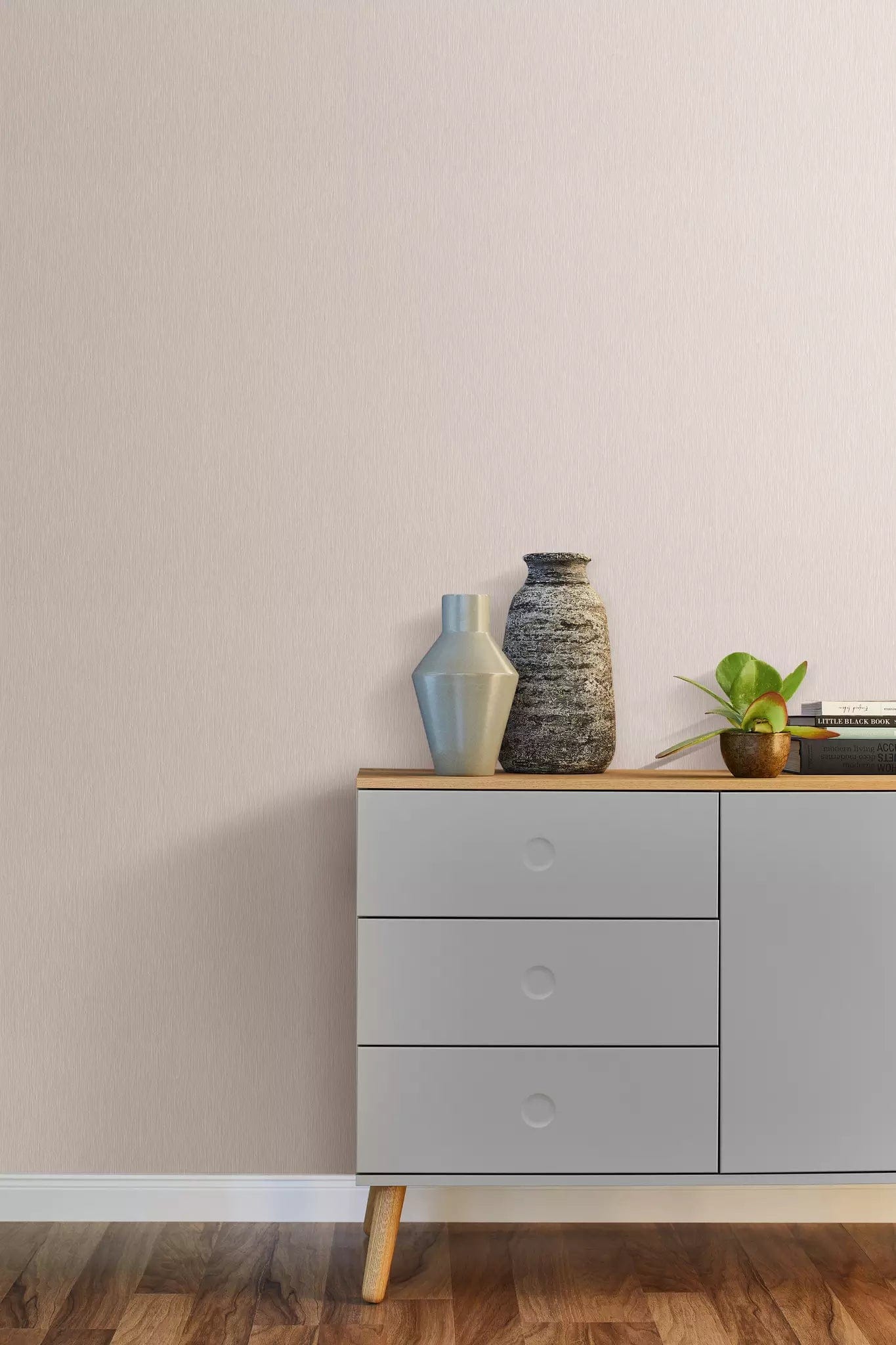 Vienkrāsainas tapetes ar vertikālu struktūru bēšā krāsā, 810127 RASCH