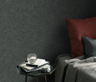 Plain wallpapers with silky sheen, Erismann, black, 3752623 Erismann