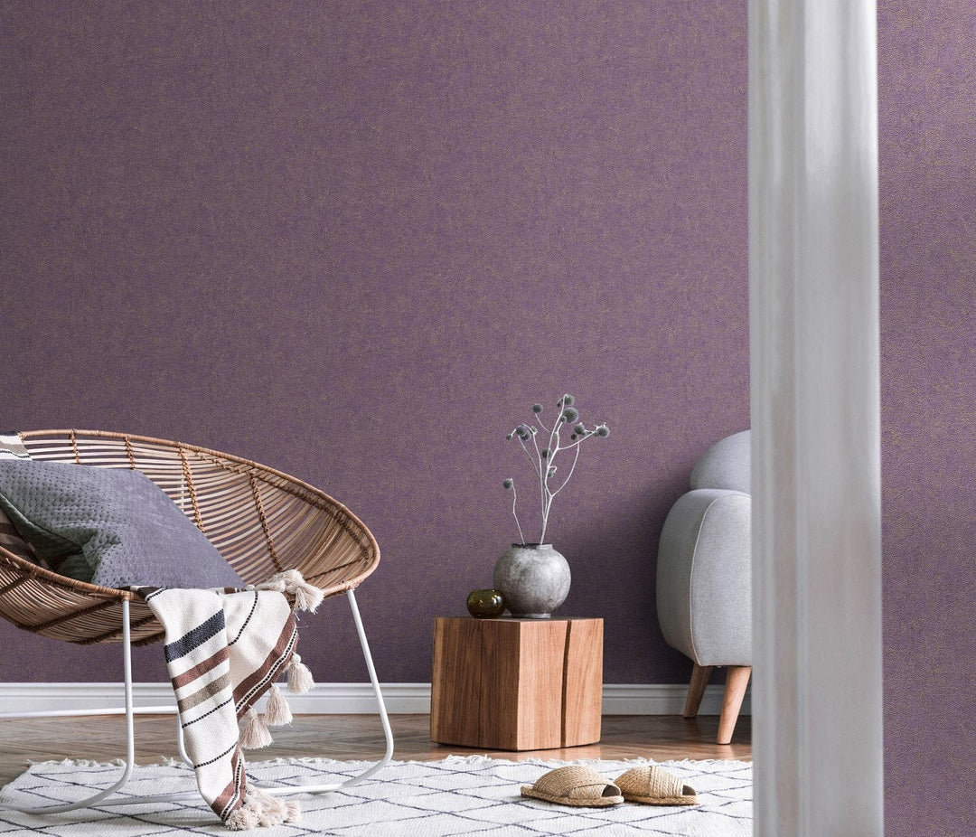 Vienkrāsainas tapetes ar zīdainu spīdumu, tumši violetā, 1037745 Erismann