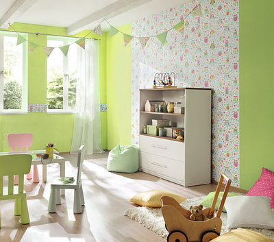 Plain wallpapers children's rooms in green color - 1624053 Erismann