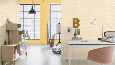 Plain wallpapers yellow with glitter effect, RASCH, 2131343 AS Creation
