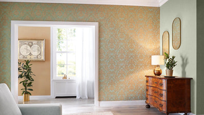 Plain wallpapers green with glitter effect, RASCH, 2131325 AS Creation