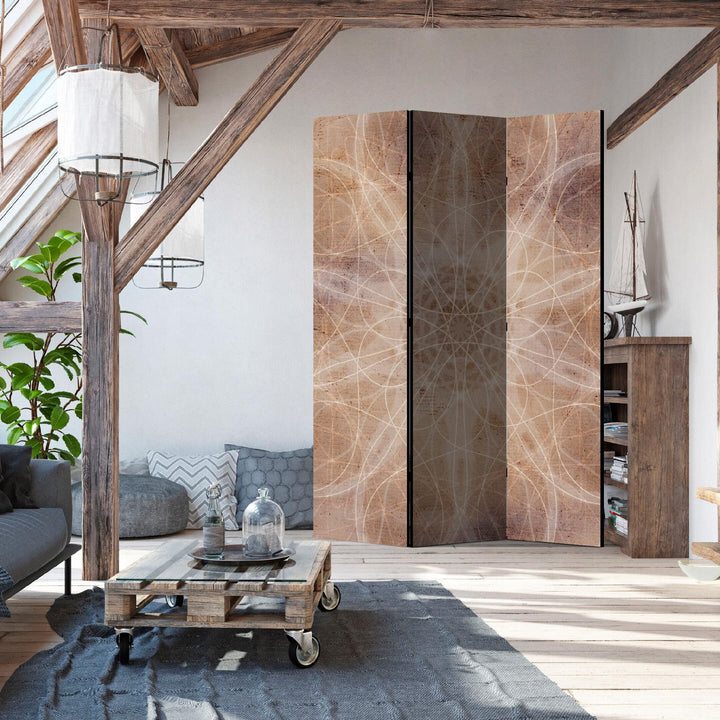 Vienpusējs aizslietnis, 135x172, Abstraktā gaisma, Ģeometriskā abstrakcija brūnā krāsā L-ART