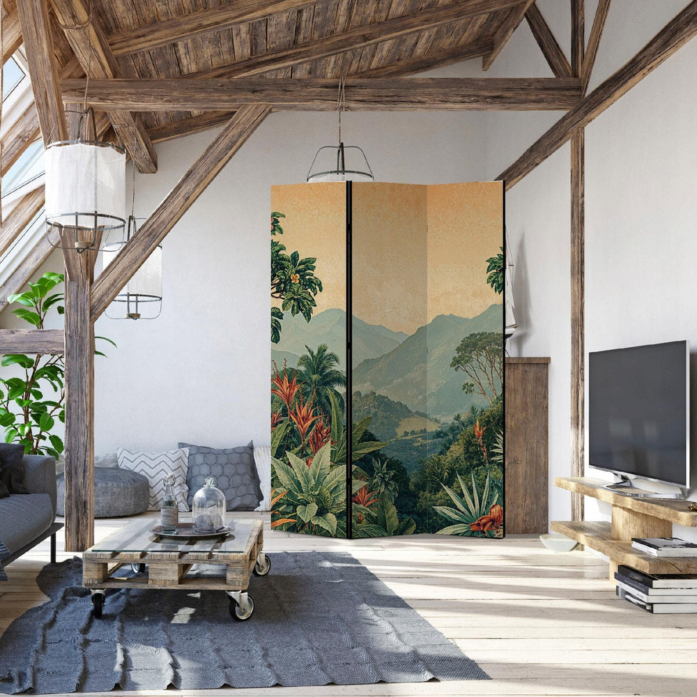 Vienpusējs aizslietnis, 135x172, Eksotiskā ainava siltos, zeltainos toņos L-ART