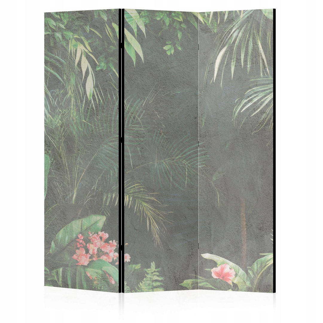 Vienpusējs aizslietnis, 135x172, Hibisku miers, Tropiskie ziedi zaļā krāsā L-ART