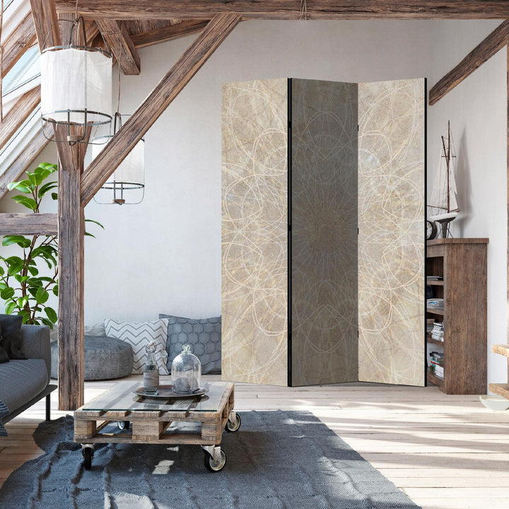 Vienpusējs aizslietnis, 135x172, Mandalas ornaments bēšos toņos L-ART