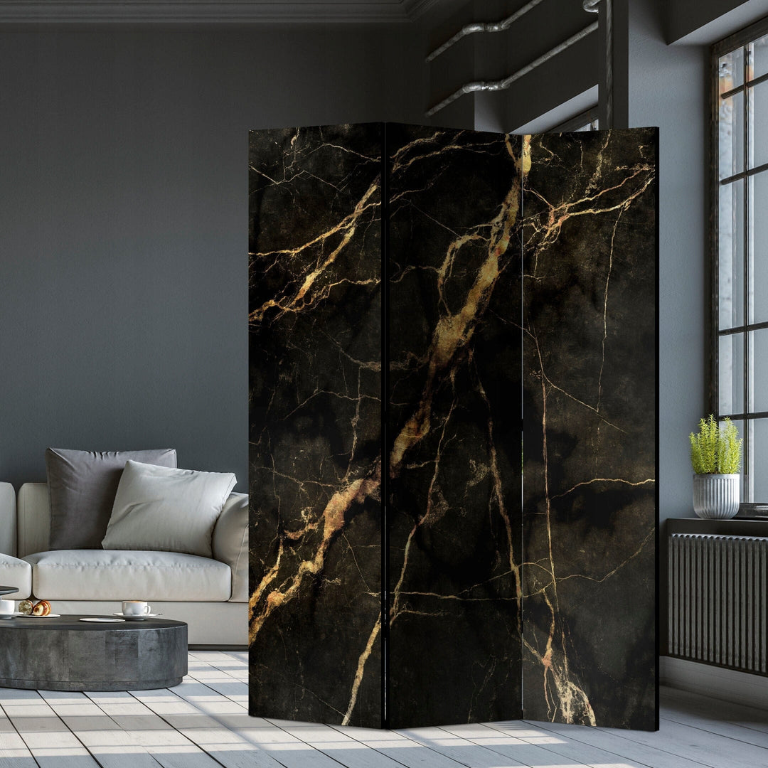 Vienpusējs aizslietnis, 135x172, Melns marmors ar zelta elementiem L-ART