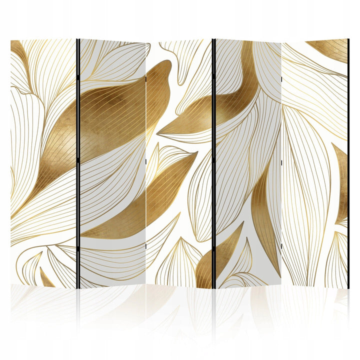 Vienpusējs aizslietnis, 225x172, Stilizētas zelta lapas uz balta fona L-ART