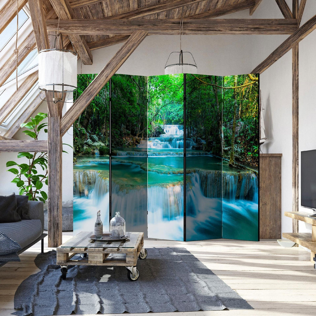 Vienpusējs aizslietnis, 225x172, Tropu meža ūdenskritums, zaļā L-ART