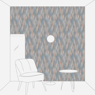 Vintage diamond pattern wallpaper - blue and beige, 1373601 AS Creation