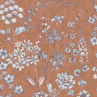 Vintage wallpaper with floral pattern in brown, 1374005 AS Creation