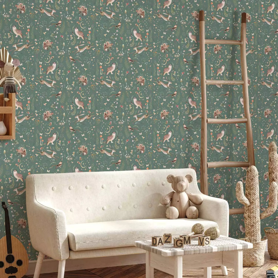 Fototapeet - Metsa loodus vintage stiilis, roheline, 149226