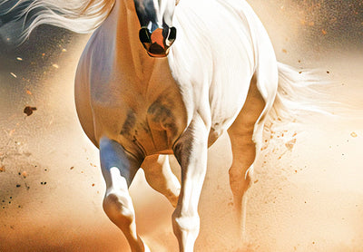 XXL izmēra glezna - Baltais zirgs tuksnesī, 151186 G-ART