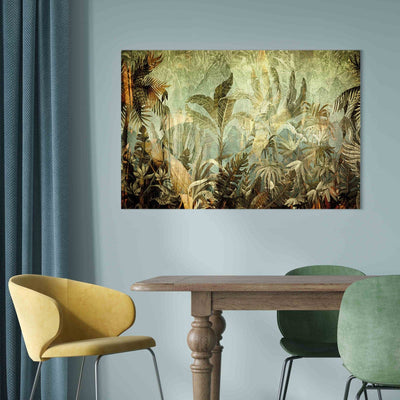 XXL Painting - Exotic Vegetation in Warm Green Colours, 151243 G-ART