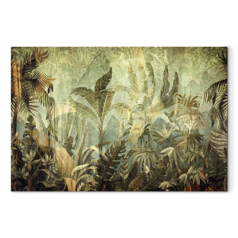 XXL Painting - Exotic Vegetation in Warm Green Colours, 151243 G-ART