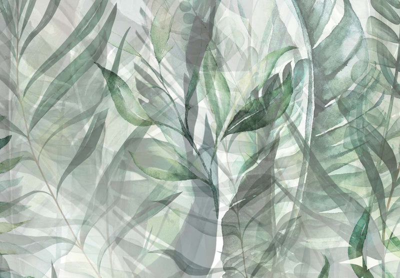 XXL maal - Metsik heinamaa - rohelised lehed valgel taustal, 151516 G-ART
