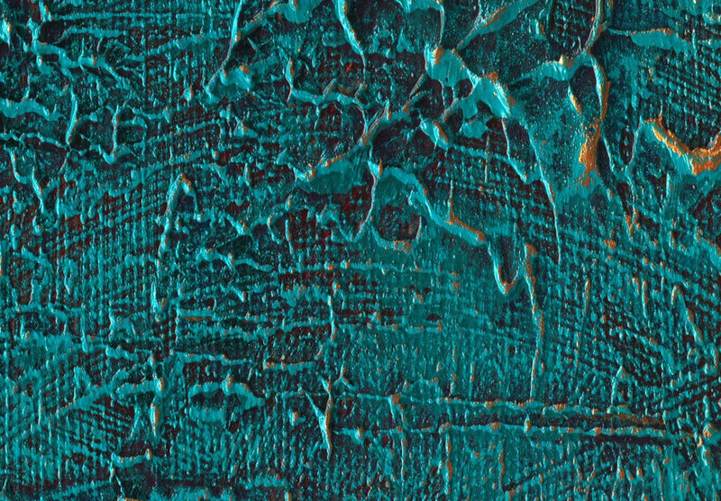 XXL Painting - Turquoise abstract texture with gold accent, 151488 G-ART