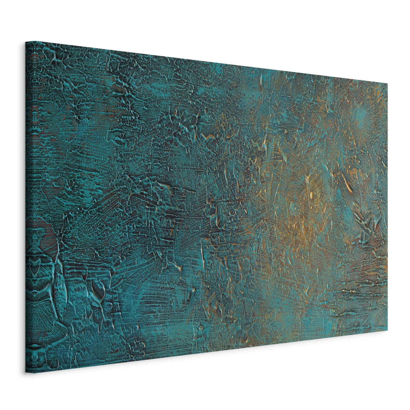 XXL Painting - Turquoise abstract texture with gold accent, 151488 G-ART