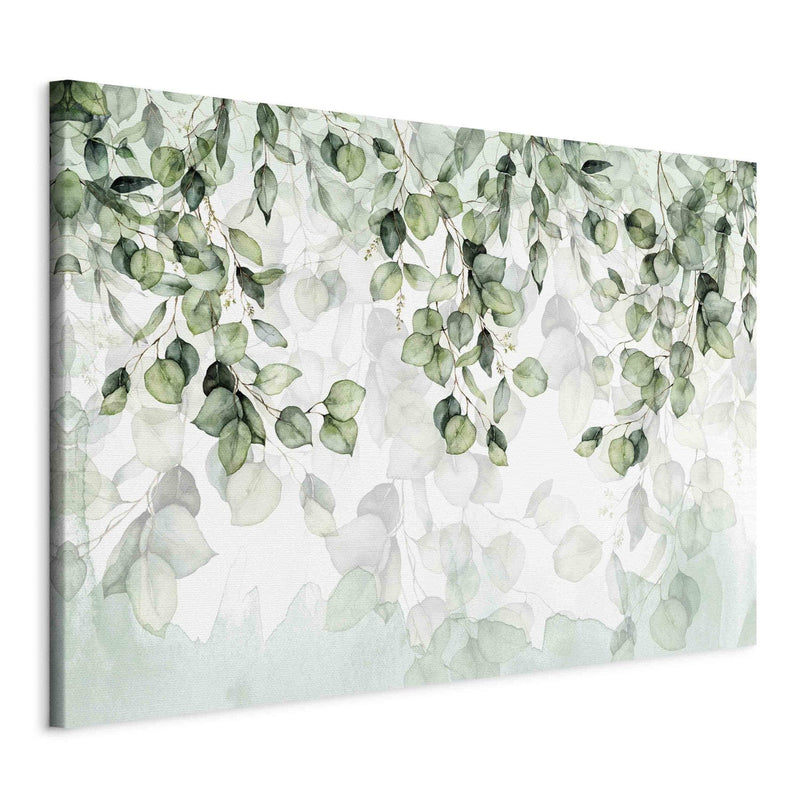 XXL painting - Green leaves on white background - watercolour, 151489 G-ART
