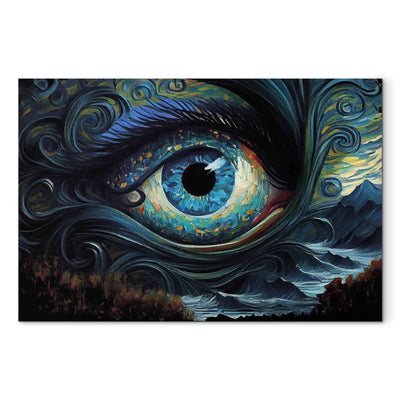 XXL izmēra glezna - Zila acs - Van Goga darbu iedvesmota kompozīcija, 151186 G-ART