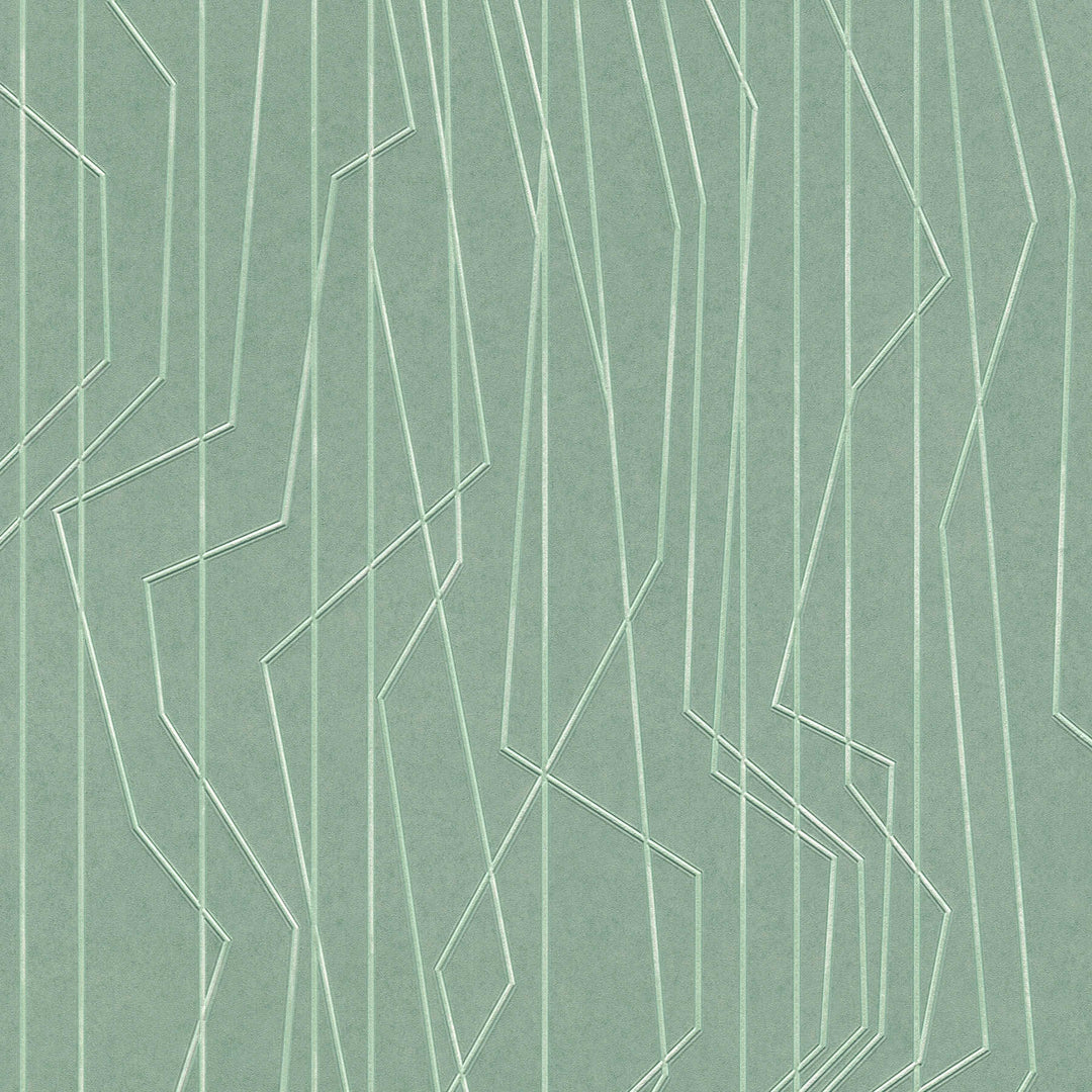 Zaļas tapetes ar modernam strīpām AS Creation 368785 AS Creation