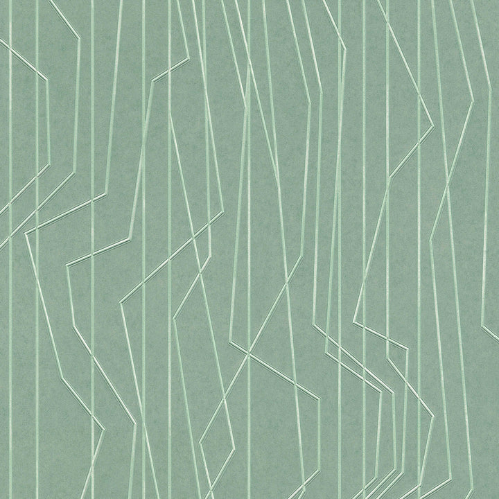 Zaļas tapetes ar modernam strīpām AS Creation 368785 AS Creation