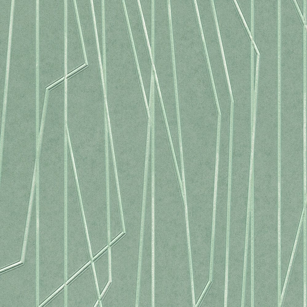 Zaļas tapetes ar modernam strīpām AS Creation 368785 AS Creation