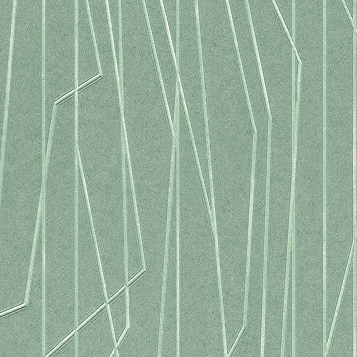 Zaļas tapetes ar modernam strīpām AS Creation 368785 AS Creation