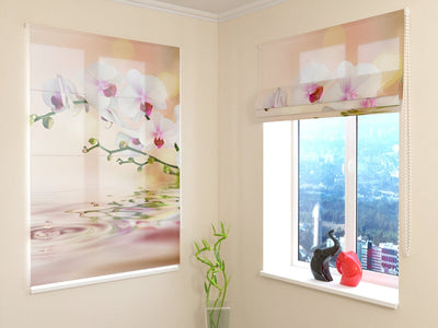 Blinds with orchids - Perfect orchid - made to order with printing Tapetenshop.lv