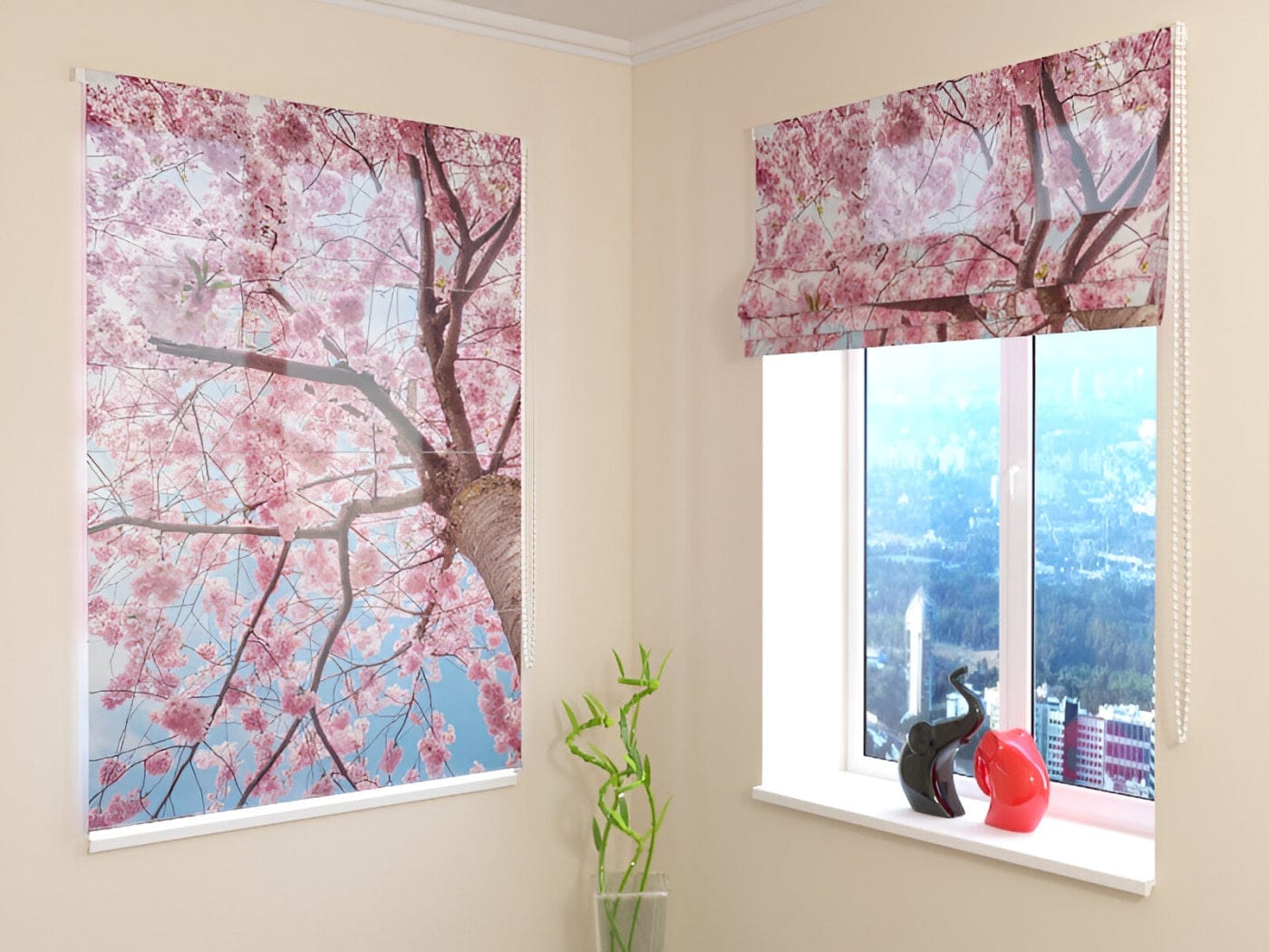 Žalūzijas ar pavasara ziediem - Ziedoša sakura - Labāka cena Tapetenshop.lv