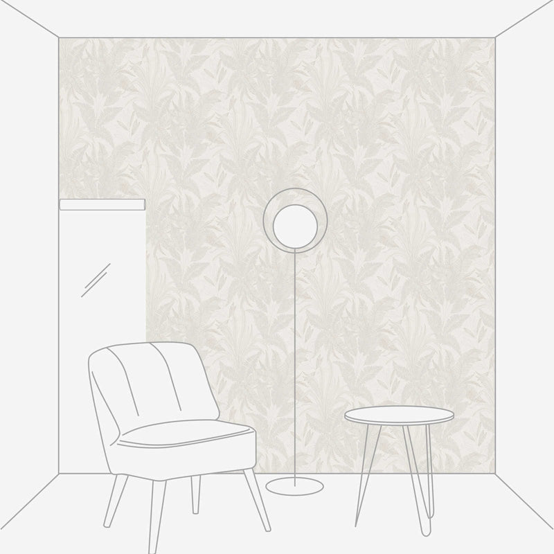 Floral wallpaper with leaf pattern in soft colours, beige, 1406376 AS Creation