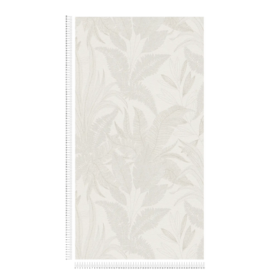 Floral wallpaper with leaf pattern in soft colours, beige, 1406376 AS Creation