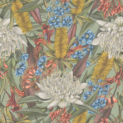 Jungle floral wallpaper with leaves and flowers, 1402051 AS Creation