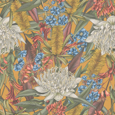 Jungle floral wallpaper with leaves and flowers, 1402054 AS Creation