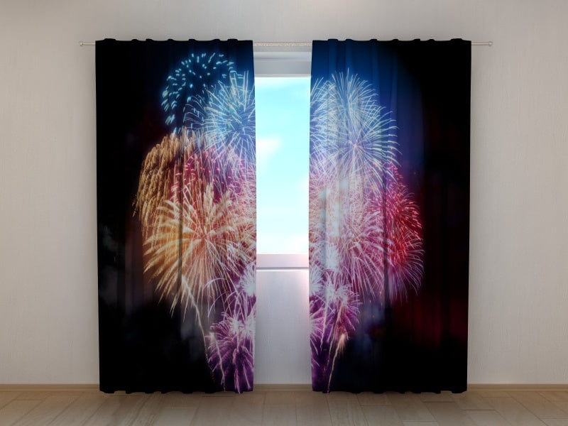 Christmas curtains - Festive fireworks Tapetenshop.lv