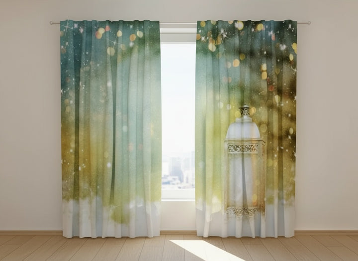 Christmas curtains - Christmas lantern