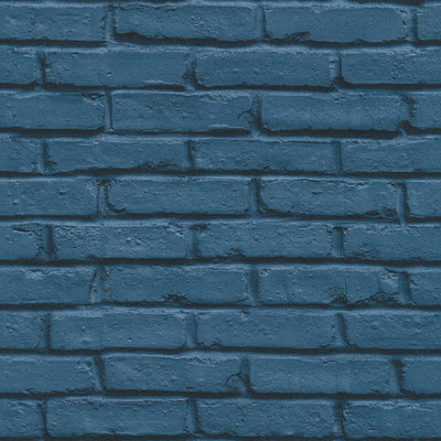 Zilas 3D tapetes ar akmens imitāciju, ķieģeļu siena Tapetenshop.lv