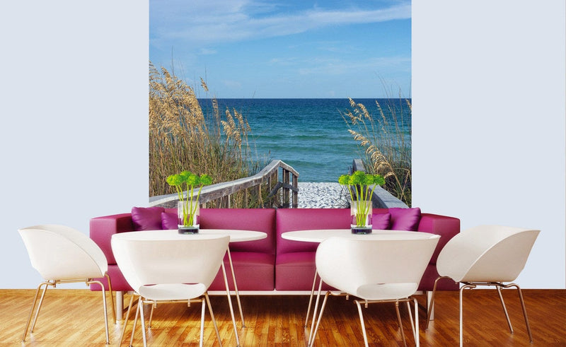 225x250 cm Fototapetes ar jūras skatu - Smilšu promenāde ✅ Ir noliktavā D-ART