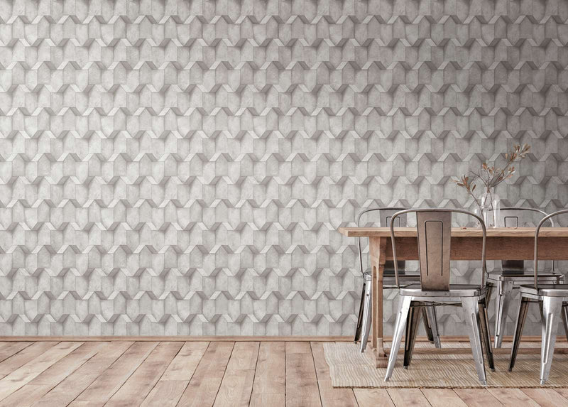 3D wallpaper with concrete look and texture in beige, 1366261 AS Creation