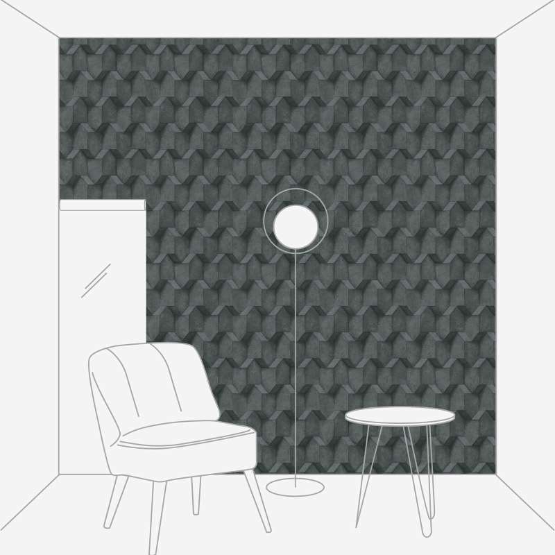 3D wallpaper with concrete look and texture in black, 1366260 AS Creation