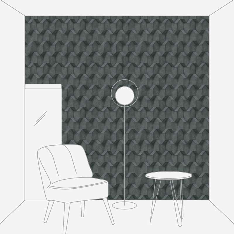 3D -tapeet betoonist väljanägemise ja tekstuuriga musta värviga, 1366260 AS Creation