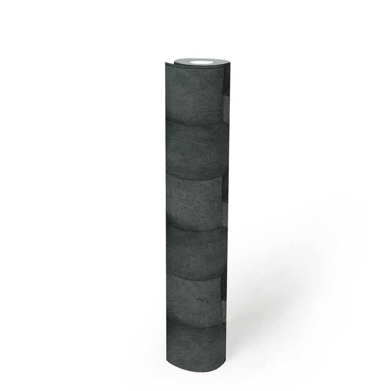 3D wallpaper with concrete look and texture in black, 1366260 AS Creation