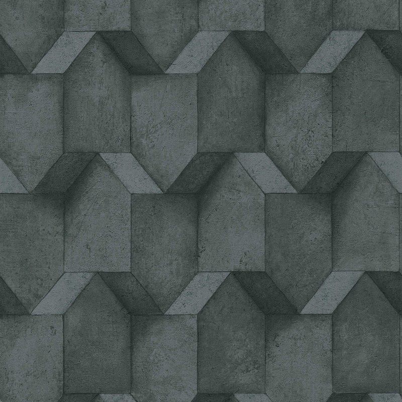 3D wallpaper with concrete look and texture in black, 1366260 AS Creation