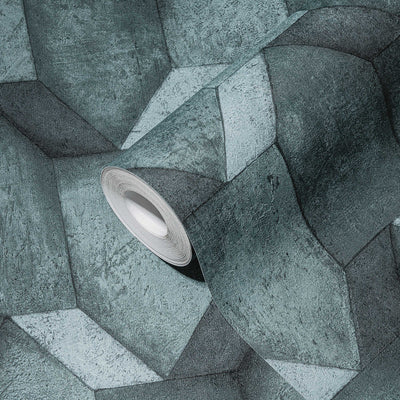3D wallpaper with concrete look and texture in blue, 1366257 AS Creation
